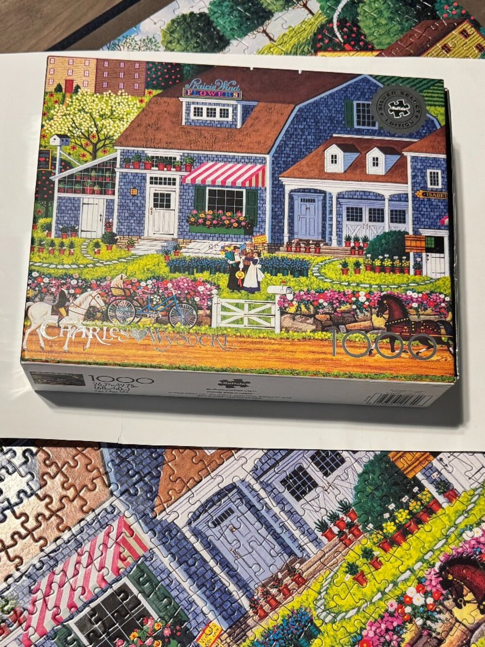 Charles Wysocki "Prairie Wind Flowers" 1000pc Puzzle - 100% Complete